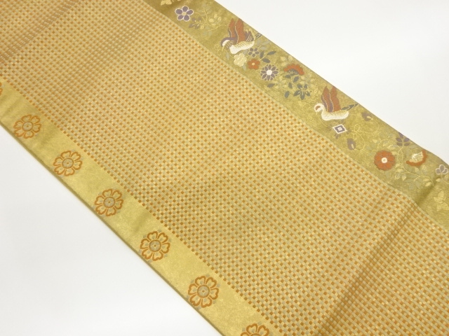 JAPANESE FUKURO OBI / WOVEN FLOWER CREST